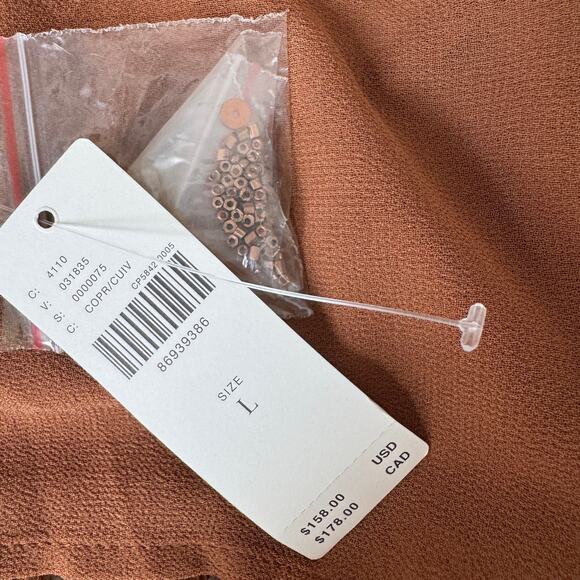 MAEVE by Anthropologie Top Size L Brown Embellished Cutwork Cross Back Tank NWT - Picture 11 of 16